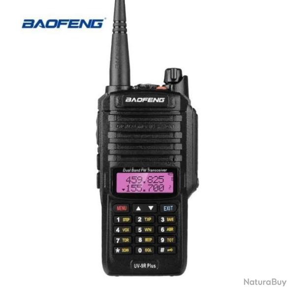 Baofeng UV-9R Plus Talkie-walkie FM radio VHF/UHF IP67 �tanche avec double bande/affichage/veille