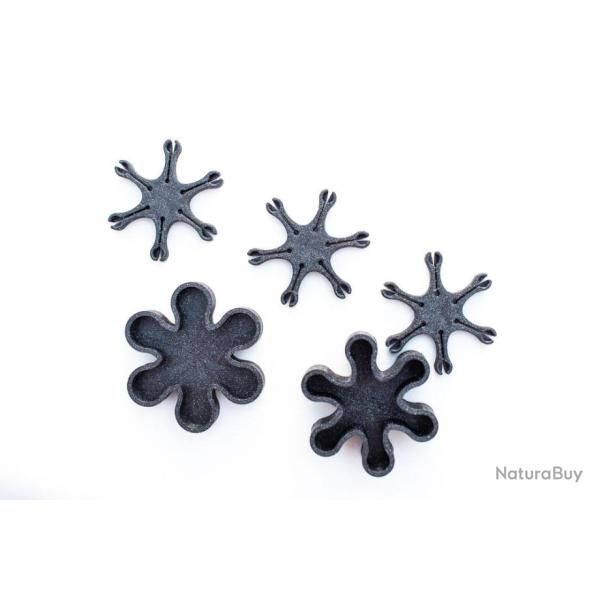 Bo�te fleur remplie de 3 �toiles porte amorces (6 branches)