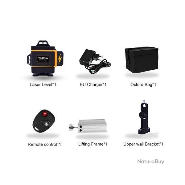 Niveau Laser 4D Rotatif 360 Auto Nivelant 16 lignes, Modele: SET 1