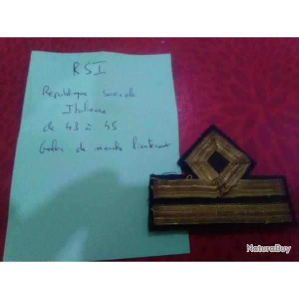 Insigne tissu RSI R�publique Sociale ItalienneLieutenant