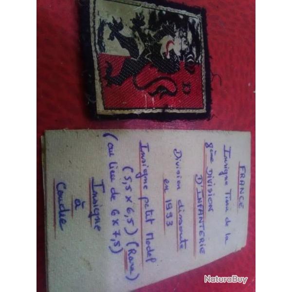 Insigne tissu 8eme division d infanterie