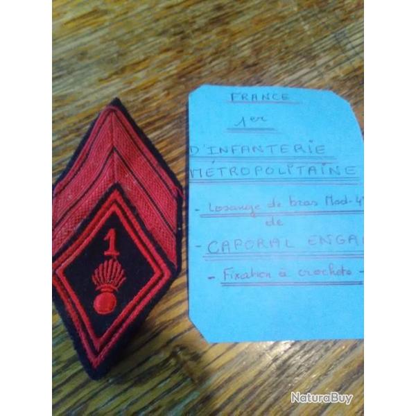 Insigne 1er de infanterie m�tropolitaine Caporal engag� 2