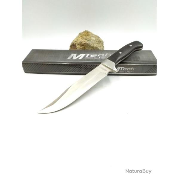 Poignard Bowie Manche en Pakkawood avec Etui nylon MT2083BK071SD