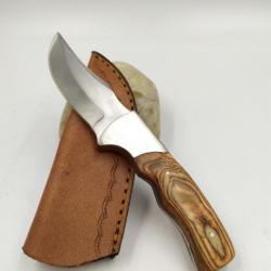 Poignard Bowie Manche en Pakkawood avec Etui en Cuir