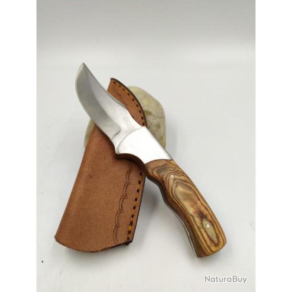 Poignard Bowie Manche en Pakkawood avec Etui en Cuir