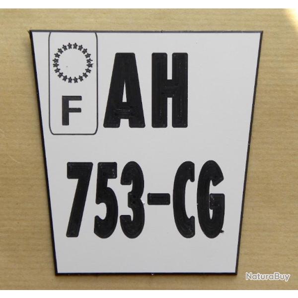 plaque grave style immatriculation ft 8,5x9 cm 2 lignes + logo Trapzoidale moto tout terrain KTM