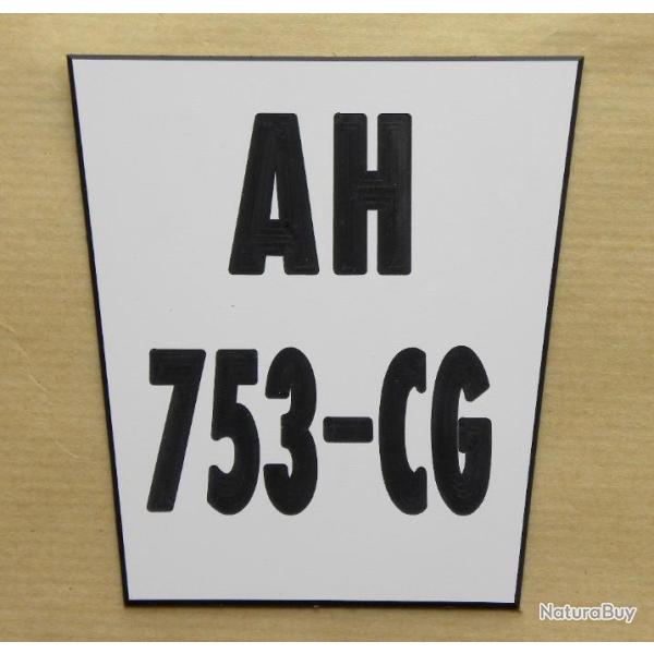 plaque grave style immatriculation ft 8,5x9 cm 2 lignes Trapzoidale moto tout terrain KTM