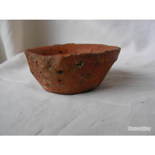 WW1 ARTISANAT DE TRANCH�ES COUPELLE/POT EN TERRE CUITE PROVENANCE 100 % TERRAIN COMBATS WW1