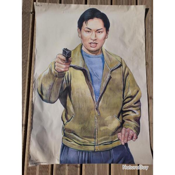 Cible de tir Ancien police gendarmerie Vintage Malik PJL Affiche PJL17 2009