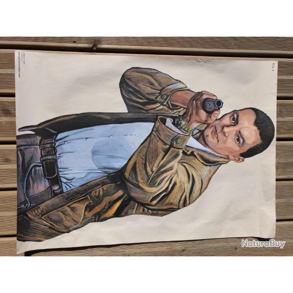 Cible de tir Ancien police gendarmerie Vintage Malik PJL Affiche PLJ4 2008