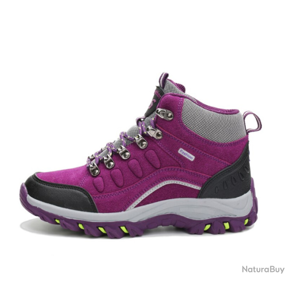 Chaussures femme montantes, randonn�e, violet, tailles 36 � 40.