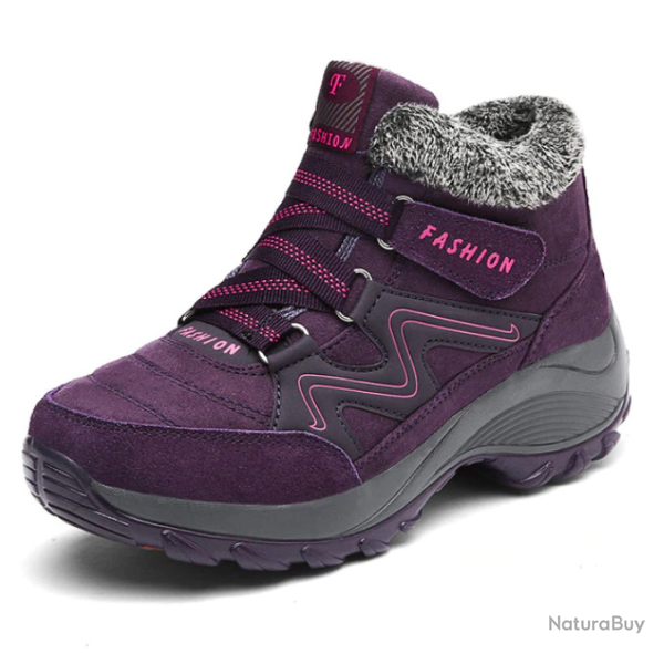 Chaussures randonn�e montantes femme, fourr�es, violet, tailles de 35 � 42.