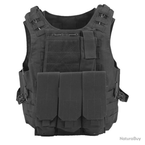 Gilet de Protection Tactique Couleur Noir - LIVRAISON GRATUITE !!