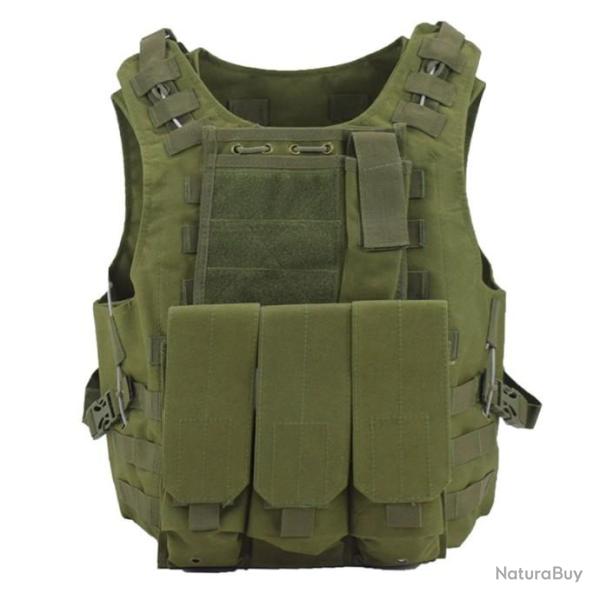 Gilet de Protection Tactique Couleur VERT - LIVRAISON GRATUITE !!