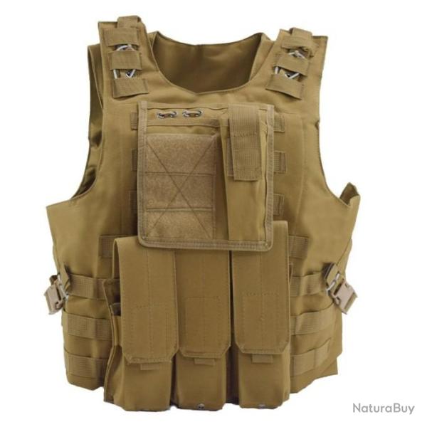 Gilet de Protection Tactique Couleur TAN - LIVRAISON GRATUITE !!