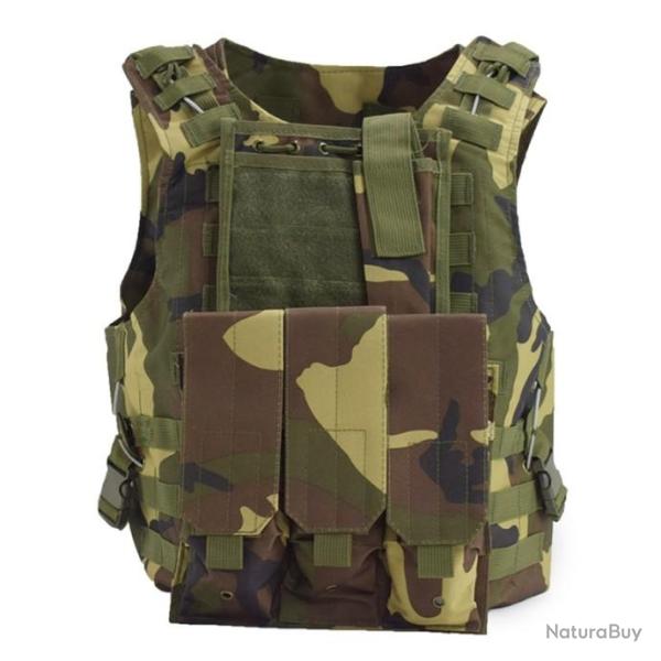 Gilet de Protection Tactique Couleur CAMOUFLAGE JUNGLE - LIVRAISON GRATUITE !!