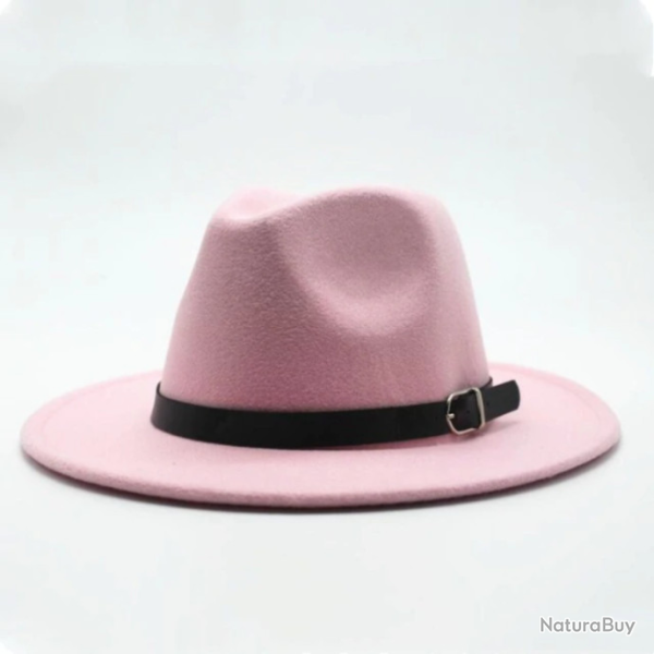 Chapeau feutr� Femme, rose pale taille 55/58
