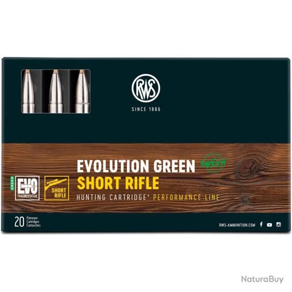 Cartouches .30-06 Spr. Short Rifle Evo Green 9,0g/139grs.