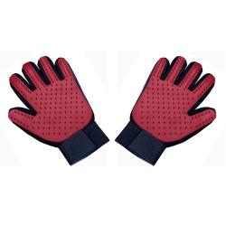 Gant Peigne Silicone Toilettage Chien Chat -Rouge Paire 20260729082508
