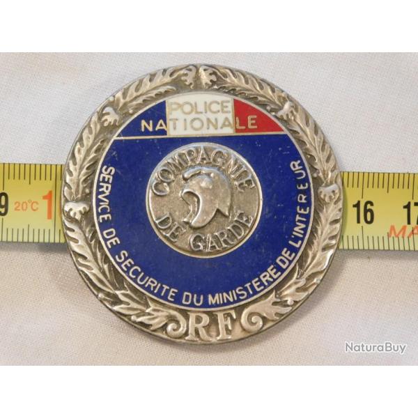 RARE ANCIEN OBSOLETE INSIGNE COMPAGNIE DE GARDE POLICE NATIONALE