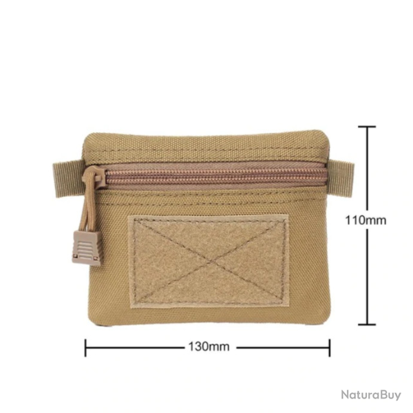 Porte-monnaie toile nylon, camel.