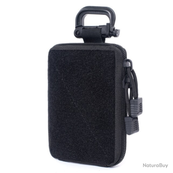 Pochette multifonction toile nylon, noir.