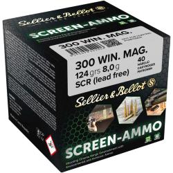 Cartouches cin&eacute; tir Screen-Ammo .300 Win. Mag. SCR zinc 124 grs. (Calibre: .300 Win. Mag.)