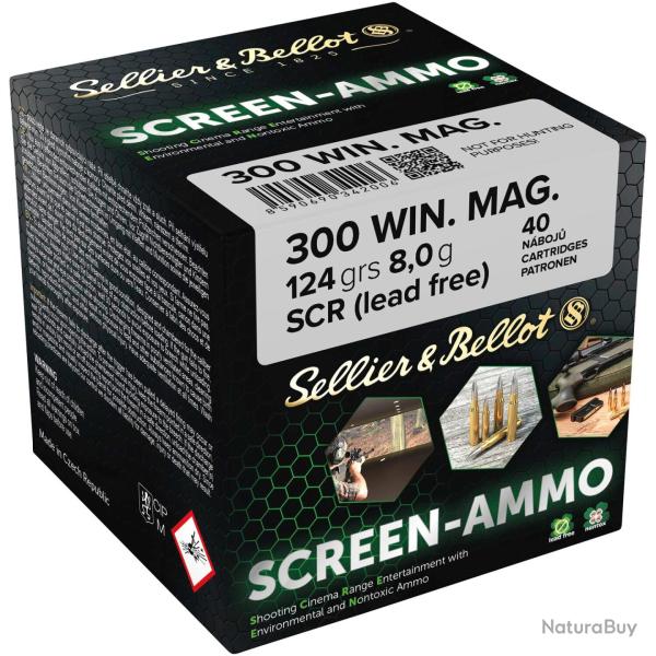 Cartouches cin� tir Screen-Ammo .300 Win. Mag. SCR zinc 124 grs. (Calibre: .300 Win. Mag.)