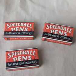 WW1/2 US BOITE DE PLUMES " SPEEDBALL PENS " DE PORTE PLUME AM&Eacute;RICAINE B-4 (39-45)