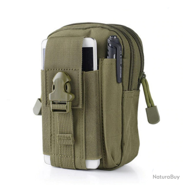 Petite Sacoche en toile nylon, kaki.