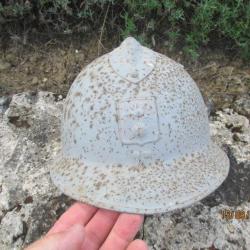 casque Adrian mod&egrave;le 26 1926 DP avec sa jugulaire France ww2