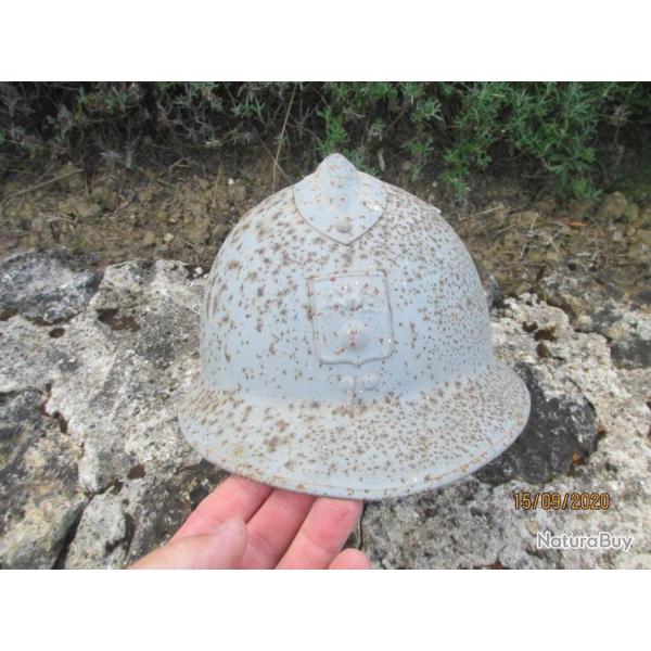 casque Adrian mod�le 26 1926 DP avec sa jugulaire France ww2