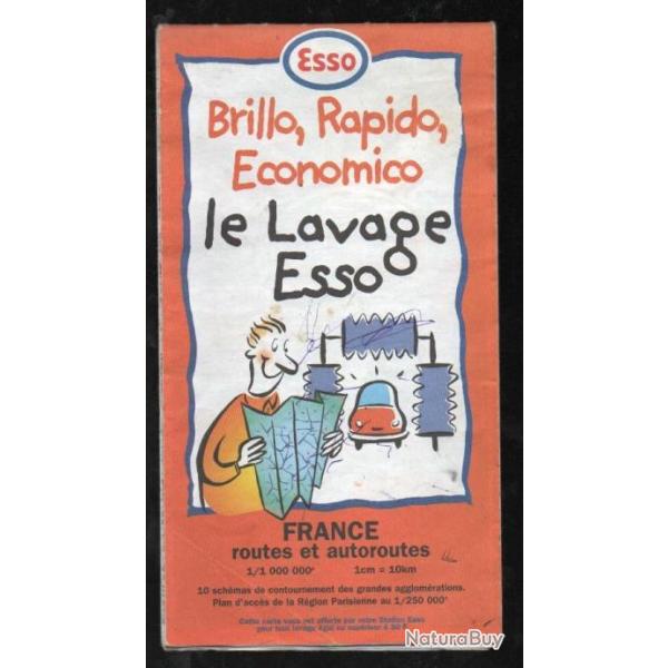 carte routi�re publicitaire esso france routes et autoroutes ,