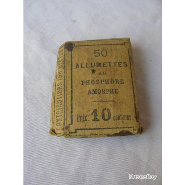 WW1 FRANCE BOTE D'ALLUMETTES FRANAISE AU PHOSPHORE AMORPHE CIVILE 2