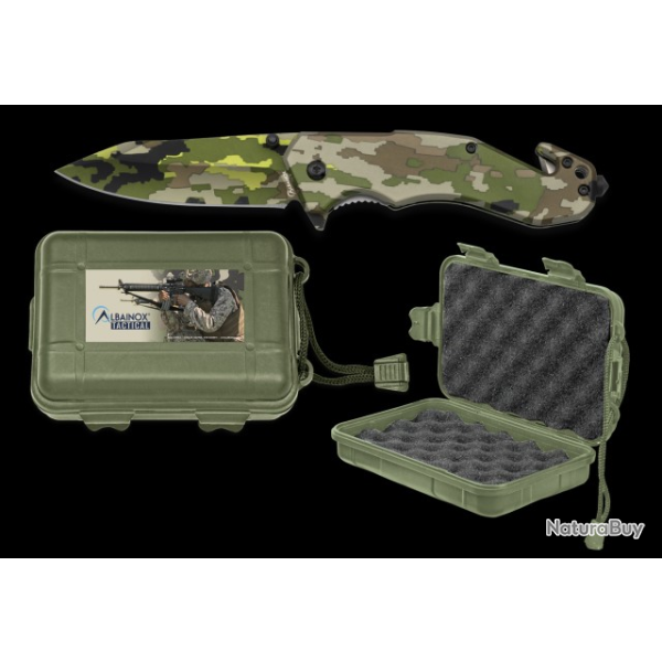 Couteau pliant camo vert. Bo�te ABS 1857607