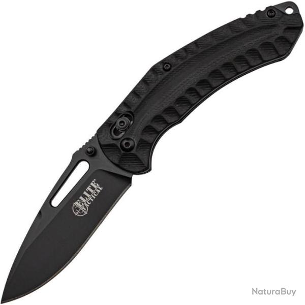 Couteau Elite Tactical Pyrodex Lame Acier D2 Manche G10 Rapid Lock Clip ETFDR008BK