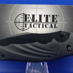 Couteau Elite Tactical The Conqueror Lame Acier 8Cr13MoV Manche FRN Clip ETFDR010BK