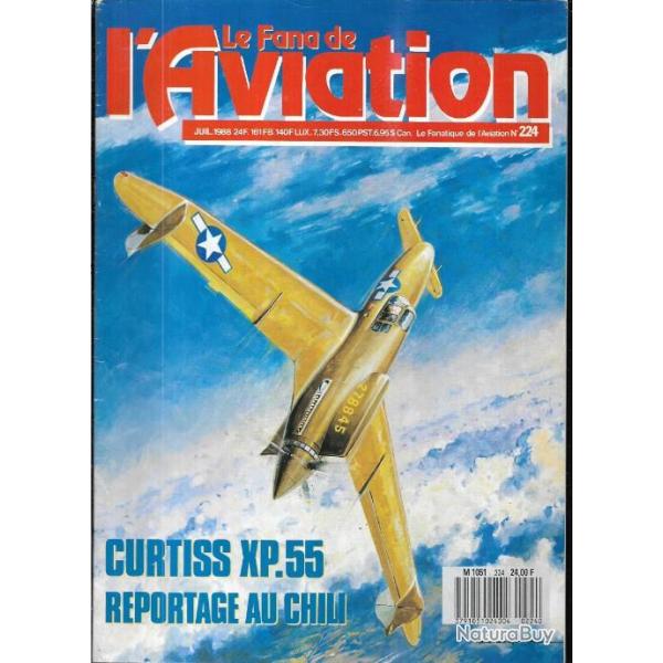 le fana de l'aviation n�224 maurice tabuteau 1, xp 55 curtiss,waco type d, fokker dVII, privateer