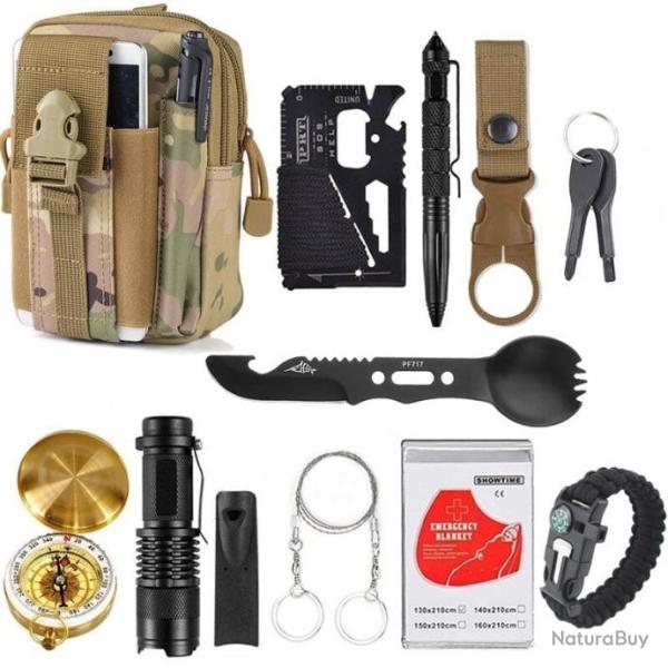 Trousse de Survie 12 en 1 CAMOUFLAGE - LIVRAISON GRATUITE !!