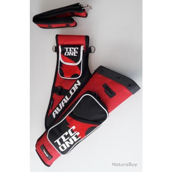 Carquois Droitier Avalon Tec One Noir-Rouge 4 compartiments � s�parateurs