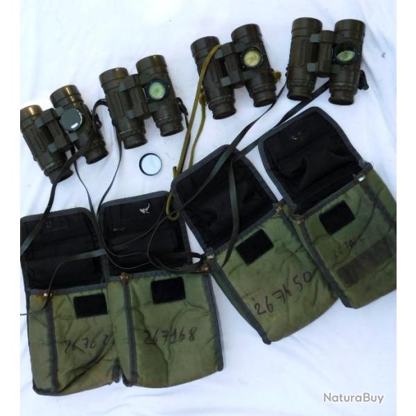 LOT 4 PAIRES JUMELLES MARINE 8 X 30 -- NIKON - COMMANDOS MARINE  + ETUIS
