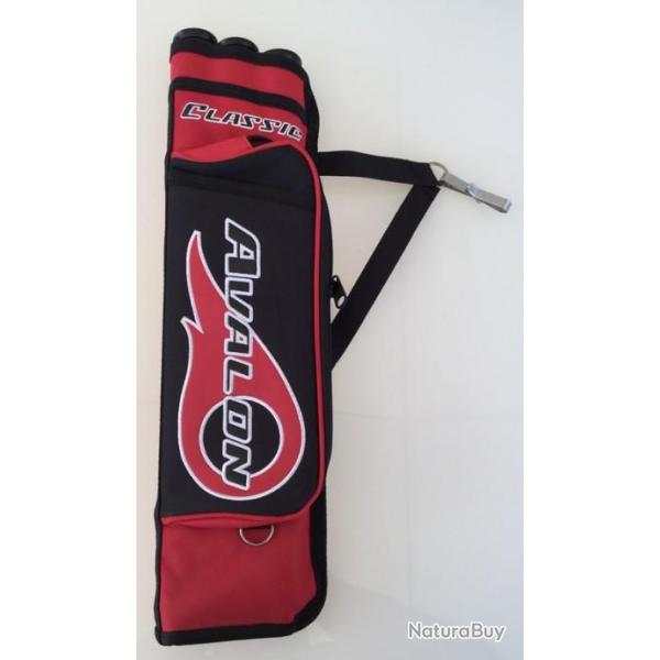 Carquois Gaucher Rouge Avec Crochet Avalon Classic 3 Tubes