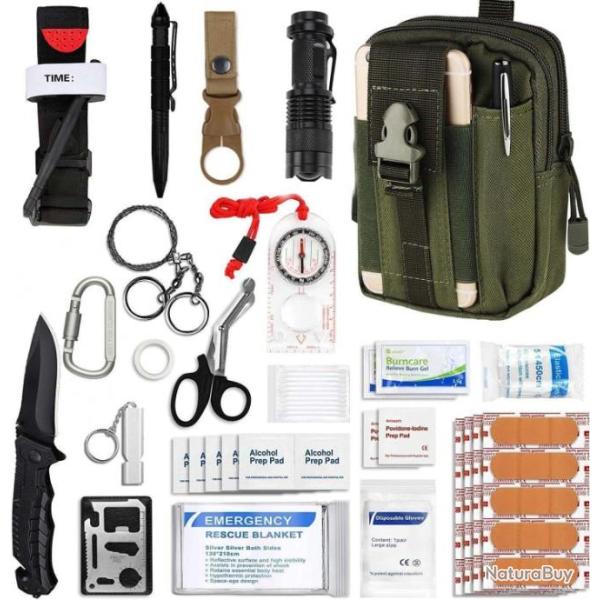 Kit de Survie COULEUR VERT ARMEE - LIVRAISON GRATUITE !!