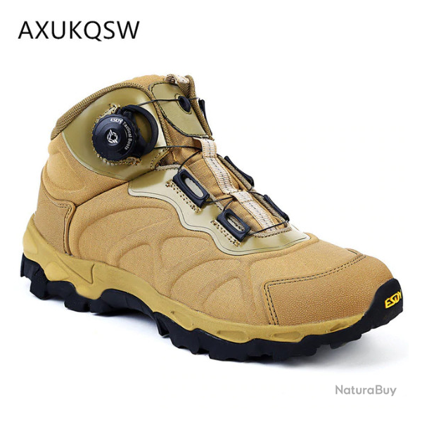 Chaussures montantes, fermeture style boa, beige camel, taille de 39 � 45.