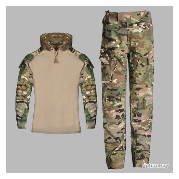 Ensemble 2 pi�ces enfant, camo et beige, taille de 6 ans � 12ans.