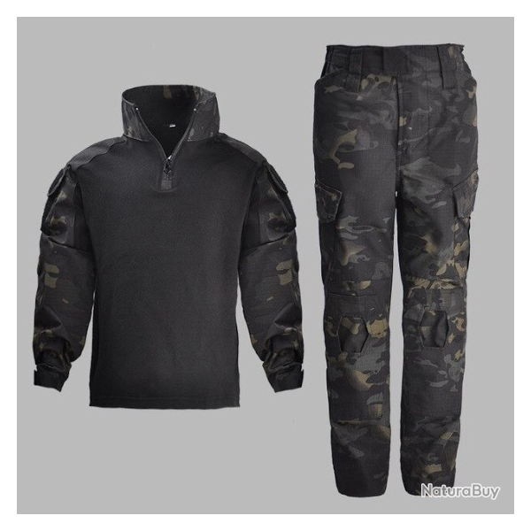 Ensemble 2 pi�ces enfant, camo et noir, taille de 6 ans � 12ans.