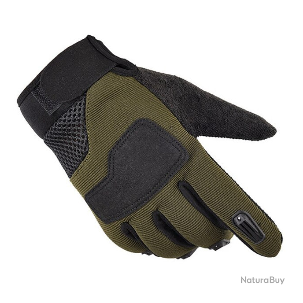 1 paire de gants, noir et kaki, taille unique.