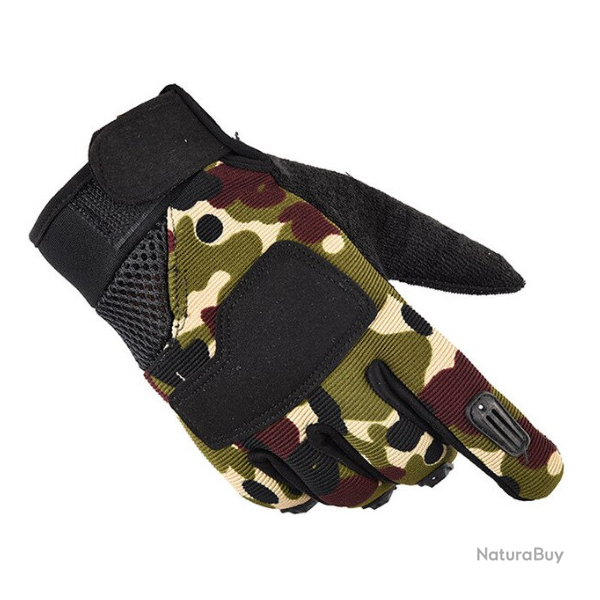 1 paire de gants, noir et camo, taille unique .