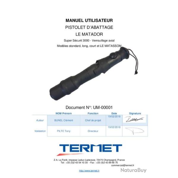 notice pistolet MATADOR (envoi par mail) -  (m343)