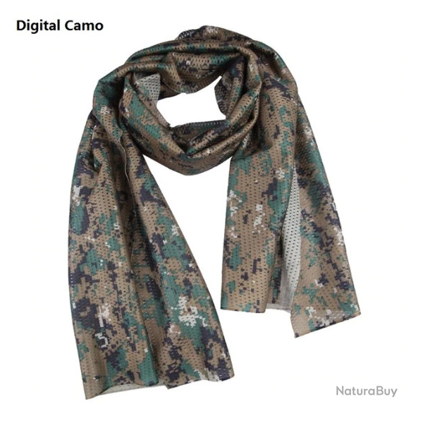 Foulard lger camo digital jungle taille unique.